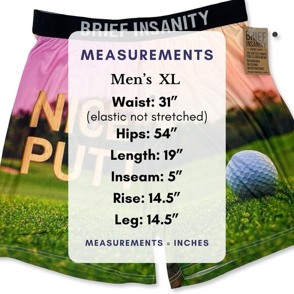 Brief Insanity Nice Putt Golf Boxer Shorts XL Mens Funny Loungewear Gift for Him - Picture 7 of 7